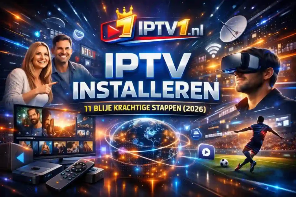 IPTV installeren – 11 blije krachtige stappen (2026) met IPTV1.nl in een moderne tv-setup