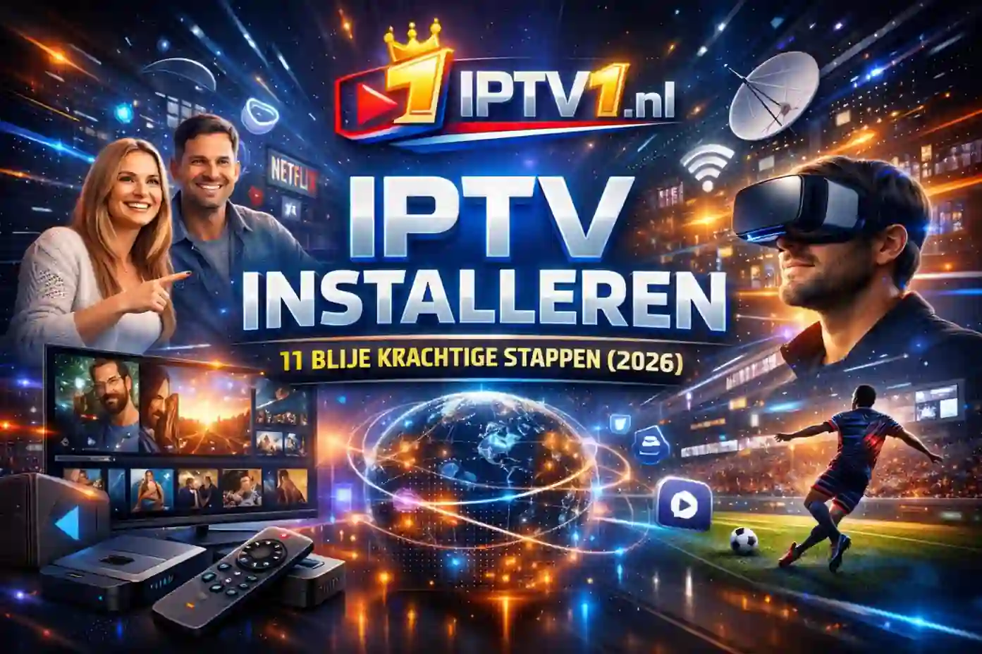 IPTV installeren – 11 blije krachtige stappen (2026) met IPTV1.nl in een moderne tv-setup